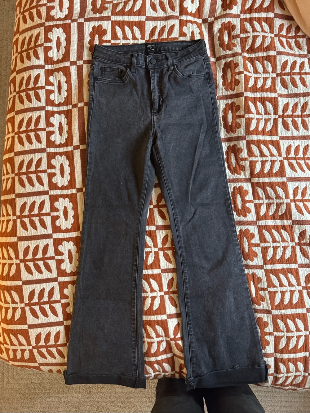 Just Black Women's Black Wide Leg Flare Jeans